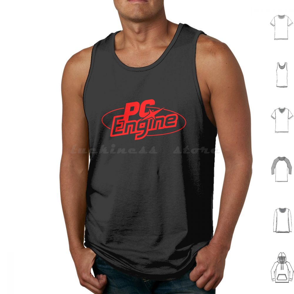 Japan Pc Gaming - Pc Engine Logo Tanktops Print Katoen