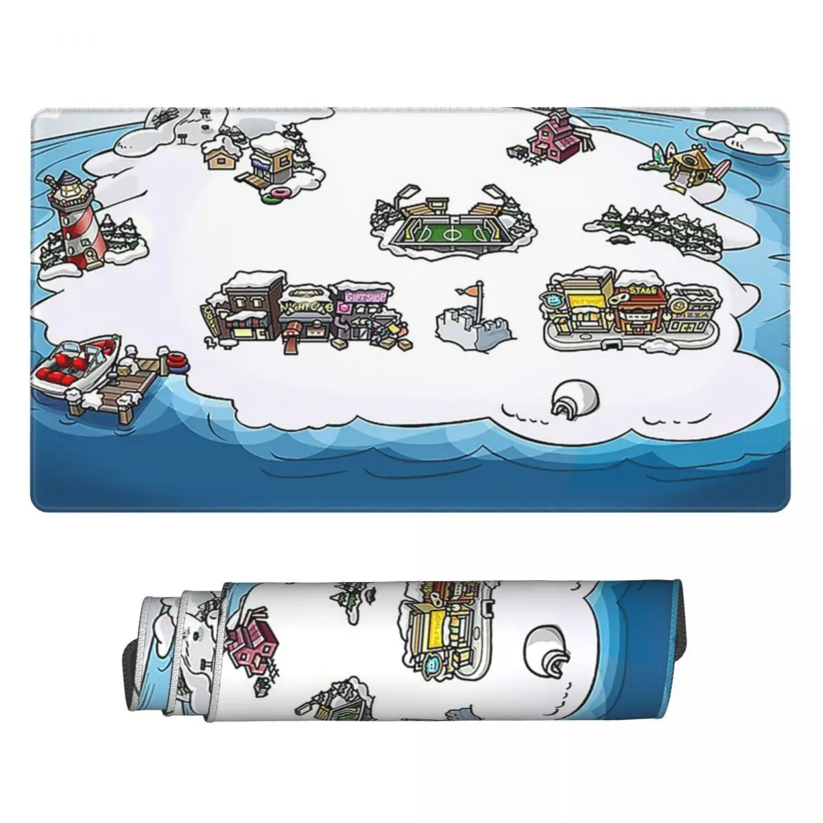 Pc Gaming Club - Grote muismat Club Penguin Map Gamer