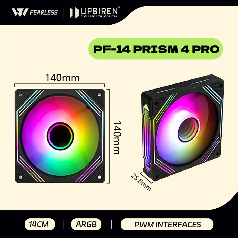 Argb Case Fan - UPSIREN PF-14 PRISM 4PRO Computerchassisventilator 140