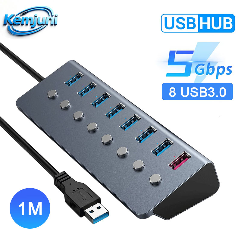 Usb Hub Gaming - 4/8-poorts USB 3.0-hub met schakelaar USB-splitter