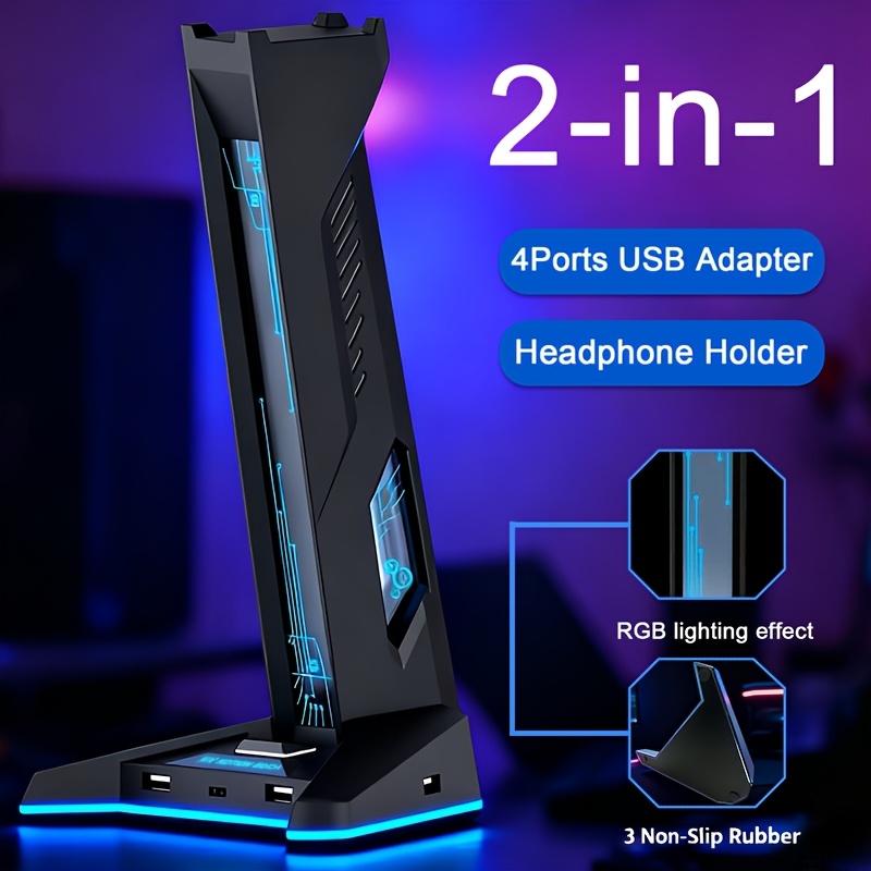 Usb Hub Gaming - 2-in-1 USB Hub RGB Gaming Headphone