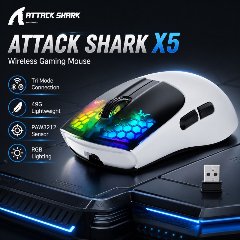 Pc Gaming X3D - ATTACK SHARK X5 Draadloze Gaming Muis