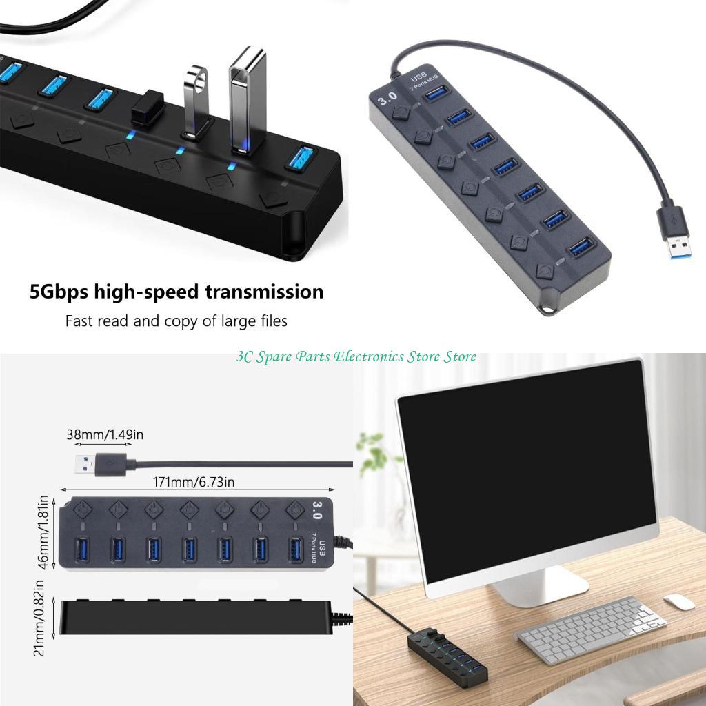 Usb Hub Gaming - SZ 7 PORT USB Individuele stroomknoppen