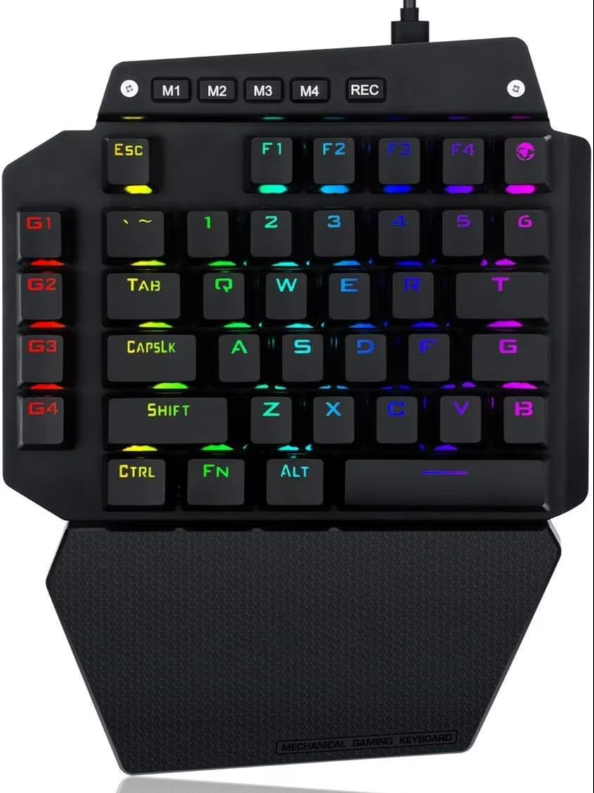Rgb Keyboard Wrist Rest - HUO JI Mechanisch gamingtoetsenbord met één