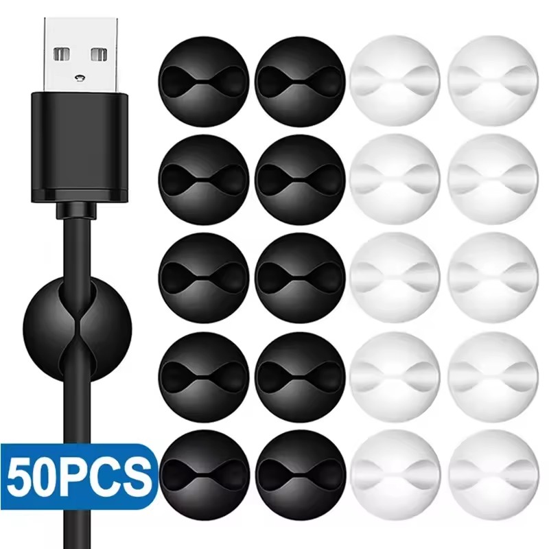 Cable Management Sleeve - 5/50 Stuks Desktop Muur Kabel Clips