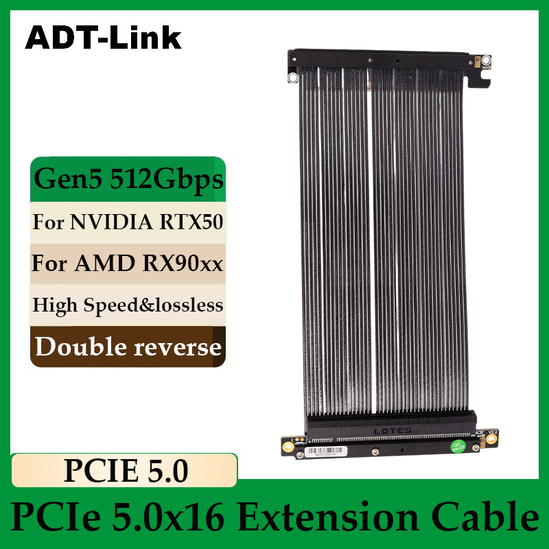 Pcie Riser Cable - ADT-Link PCIe 5.0 x16 dubbele omgekeerde