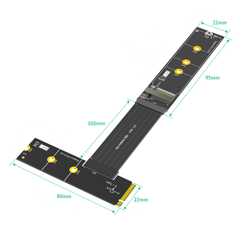 30 CM M.2 NVME 4.0 Verlengkabe - Pcie Riser Cable recensie en prijs