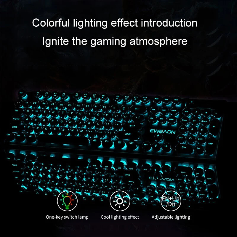 Retro Punk mechanisch toetsenb - Pc Gaming Laptop recensie en prijs