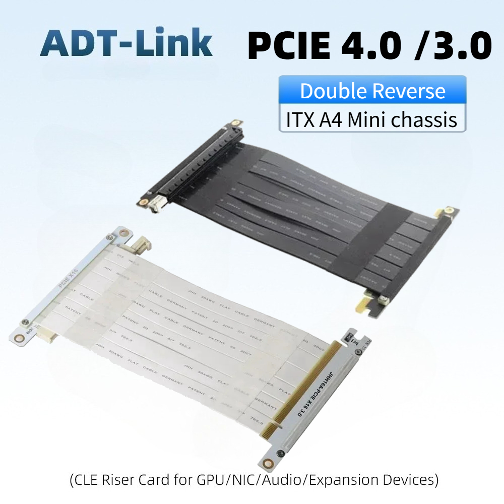 Zwart-witte dubbele reverse gr - Pcie Riser Cable recensie en prijs