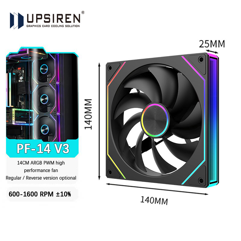 UPSIREN PF-14 V3 140mm chassis - Argb Case Fan recensie en prijs