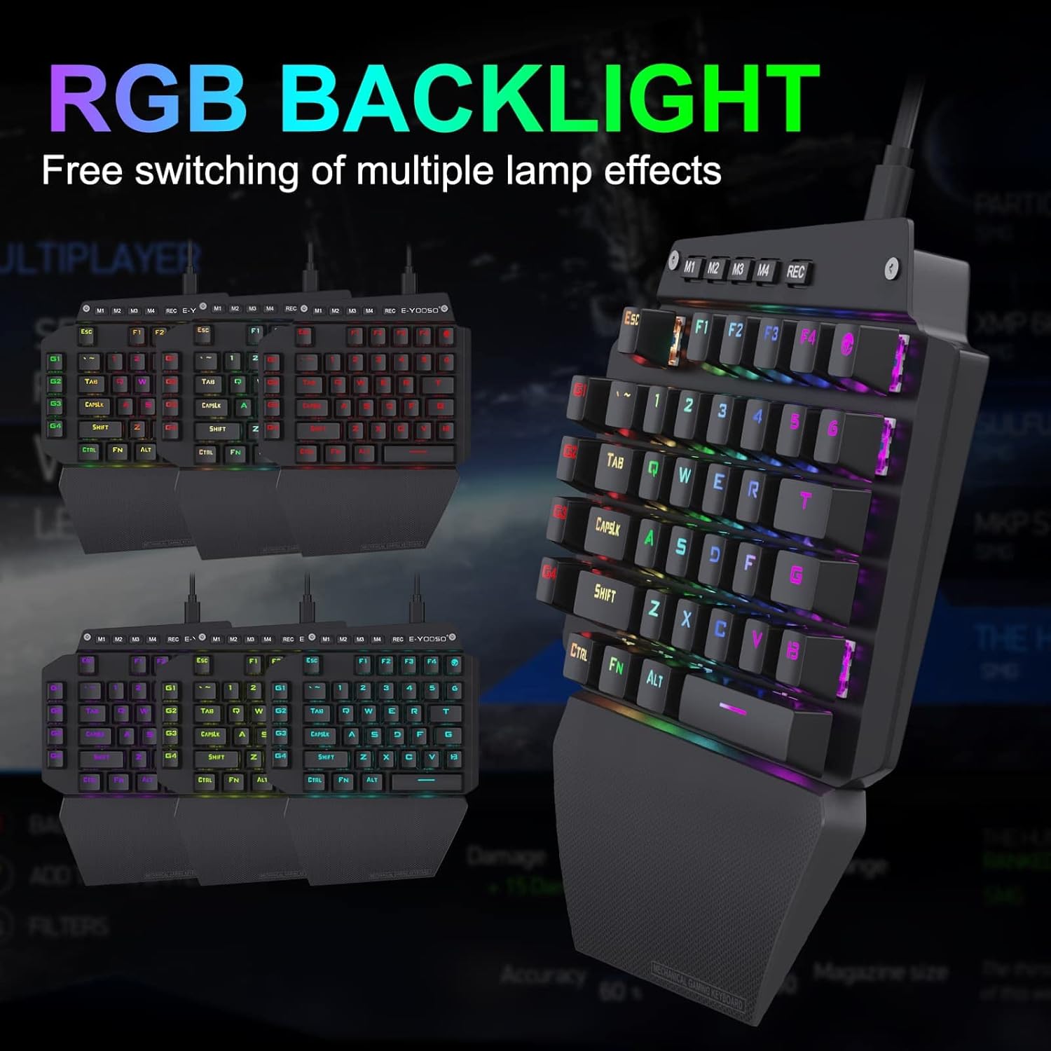 HUO JI Mechanisch gamingtoetse - Rgb Keyboard Wrist Rest recensie en prijs