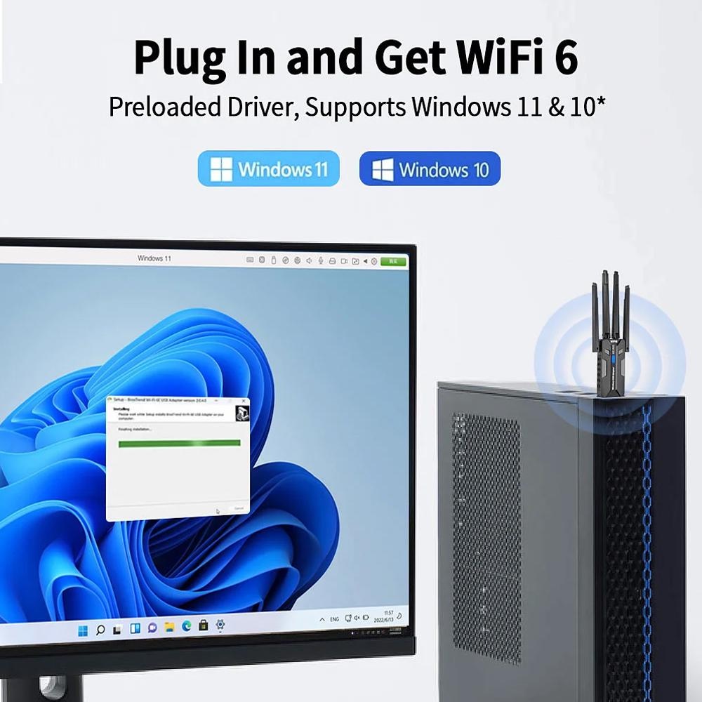 WiFi 6 USB-adapter 1800 Mbps D - Pc Gaming Laptop recensie en prijs